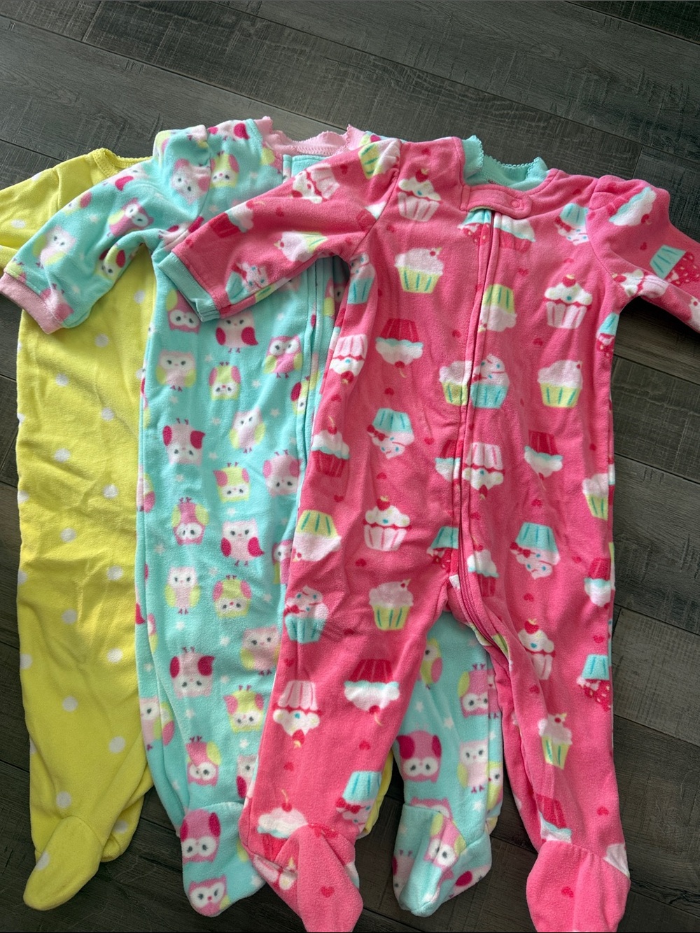 Little Me Pink Cupcake Fleece Footed Pajama